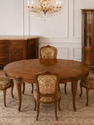 Ensemble salle à manger vintage en bois massif