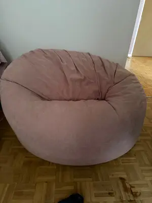 Pouf velours côtelé rose - Miniature 3