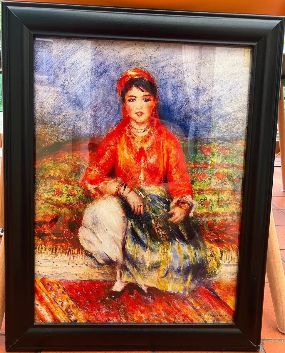 Reproduction Renoir Fille algérienne avec cadre noir - Photo 1