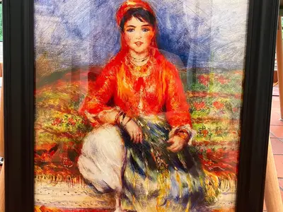 Reproduction Renoir Fille algérienne avec cadre noir