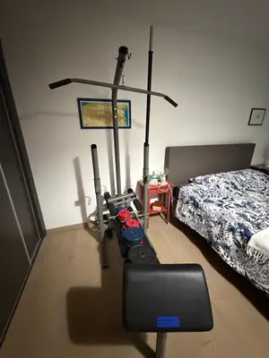 Banc de musculation Domyos BM530 + barre, haltères et disques - Miniature 3