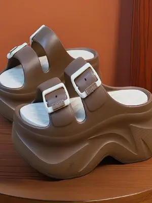 Mules plateforme femme double bride ajustable - Miniature 4