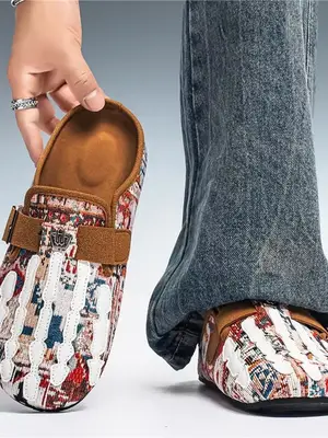 Mocassins tissés motif ethnique – Homme