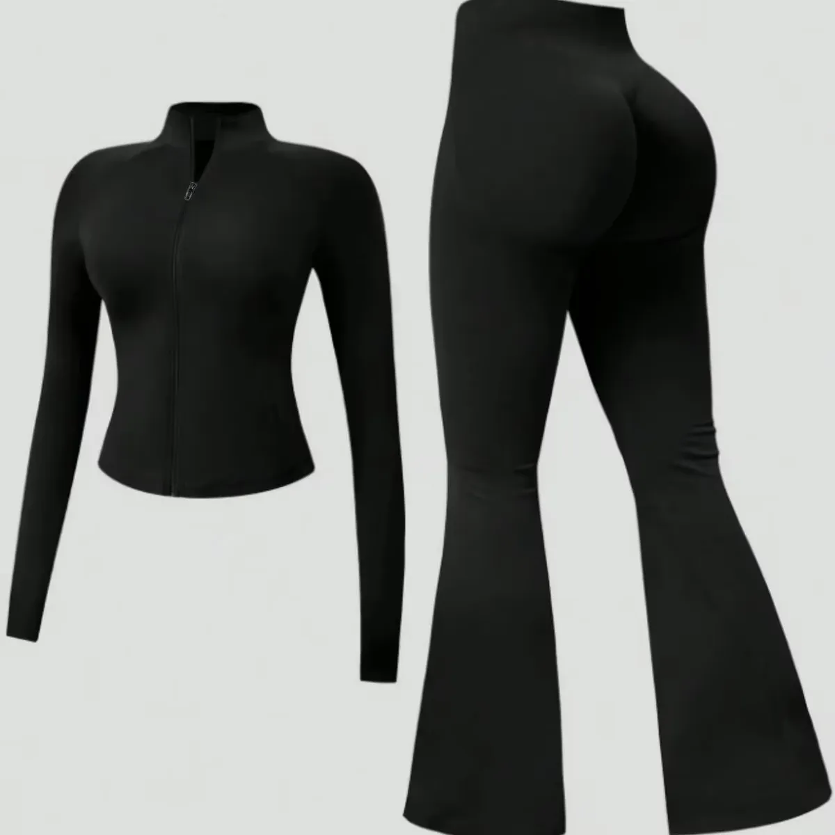 Ensemble sportswear femme veste + legging flare - Photo 1