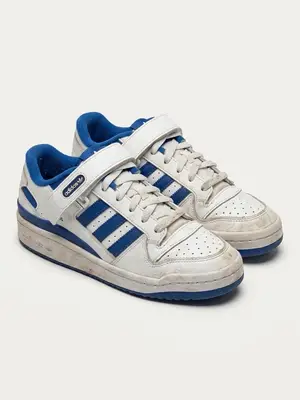 Baskets Adidas Forum blanc et bleu - Miniature 2