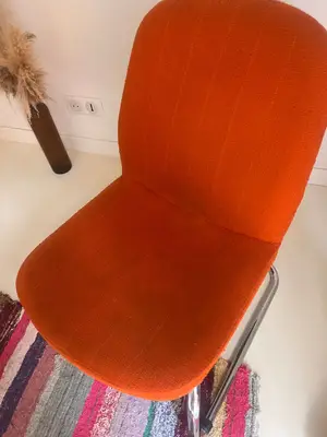 Paire de fauteuils orange vintage - Miniature 4