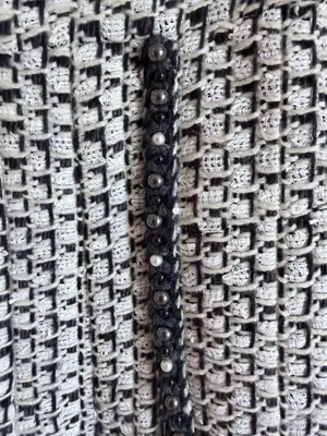 CHANEL Tweed Skirt Black & White Size 38 - Miniature 4