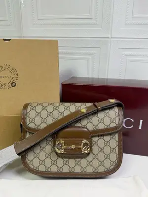 Gucci Horsebit 1955 Small Shoulder Bag Toile GG Supreme - Miniature 4