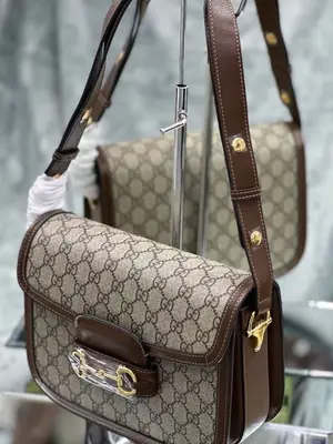 Gucci Horsebit 1955 Small Shoulder Bag Toile GG Supreme - Miniature 3