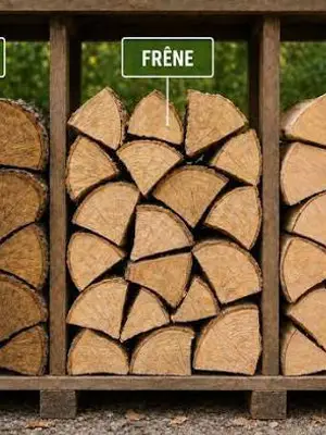 Bois de chauffage sec en chêne, hêtre et frêne, plusieurs longueurs disponibles