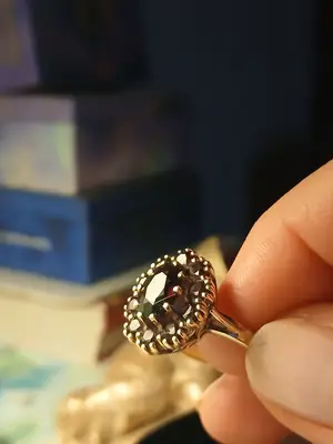 Bague vermeil grenats véritables - Miniature 7