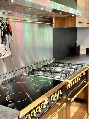 Piano de cuisson haut de gamme inox vitrocéramique + gaz - Miniature 2