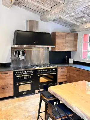 Piano de cuisson haut de gamme inox vitrocéramique + gaz