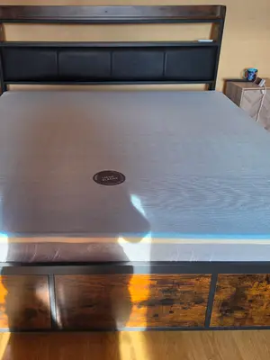 Lit 180 x 200 avec 4 tiroirs, tête de lit et matelas Emma