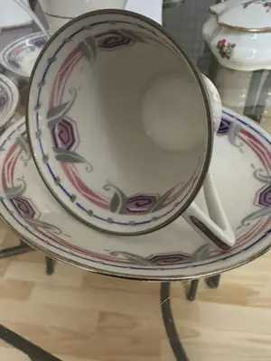 Service à café vintage en porcelaine de Limoges signé F. Legrand - 15 pièces - Miniature 5