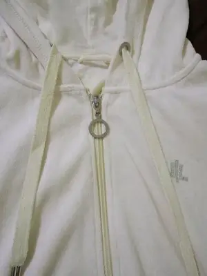 Sweat à capuche zippé jaune beurre - Miniature 3