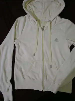 Sweat à capuche zippé jaune beurre - Miniature 4