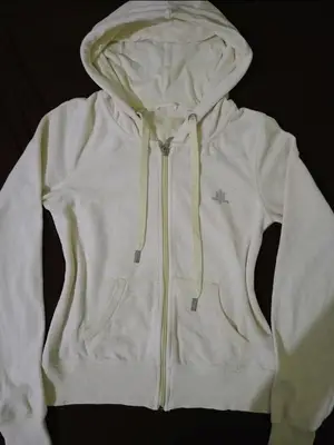Sweat à capuche zippé jaune beurre