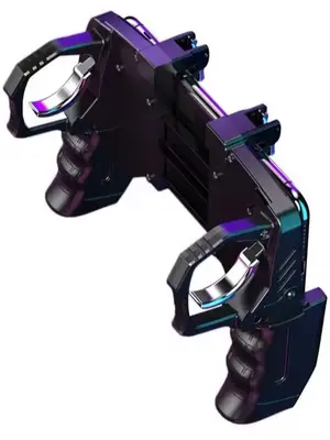 Support de jeu mobile ergonomique avec gâchettes physiques, noir irisé