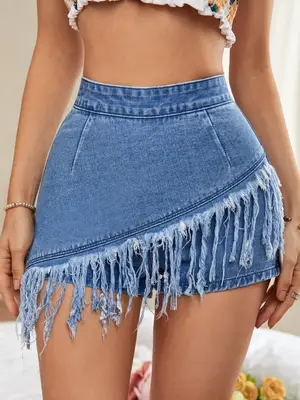 Jupe jean tendance neuve - Miniature 2