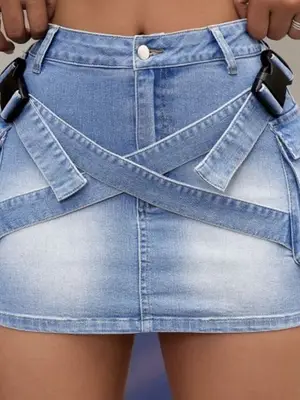 Jupe jean tendance neuve - Miniature 3