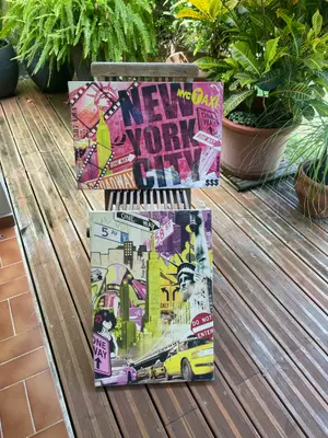 Lot de 2 tableaux art déco New New York, York