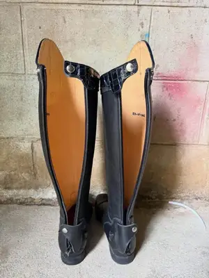 Bottes d’équitation Celeris Diogo noires, finition croco et paillettes - Miniature 2