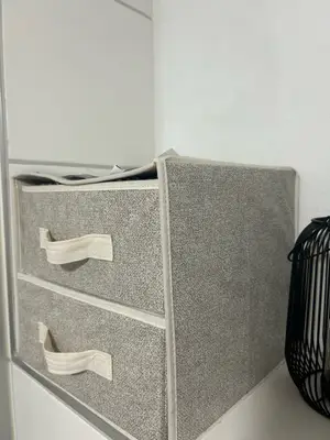 2 tiroirs de rangement en tissu pliables et solides