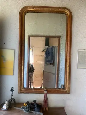Grand miroir ancien doré - belle patine