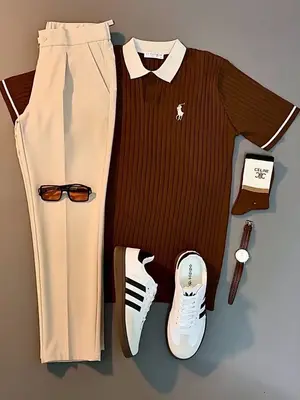 Ensemble chic complet - T-shirt, pantalon, chaussures et accessoires - Miniature 5