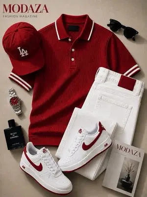Ensemble chic complet - T-shirt, pantalon, chaussures et accessoires - Miniature 2