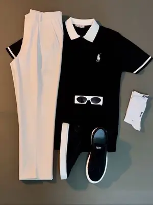 Ensemble chic complet - T-shirt, pantalon, chaussures et accessoires