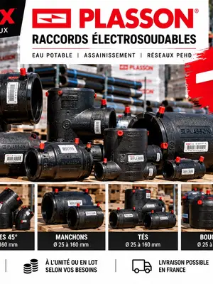 Raccords électrosoudables PLASSON neufs pour réseaux PEHD et assainissement