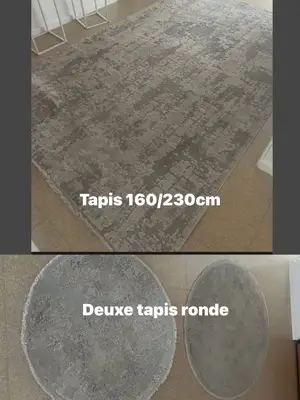 Lot de trois tapis : un de 160 x 230 cm et deux ronds de 80 x 80 cm