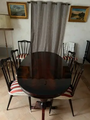 Ensemble salle à manger complet – table, 6 chaises, buffet, vitrine - Miniature 2