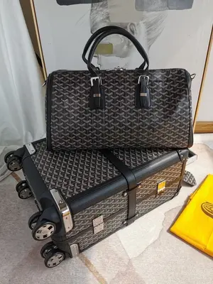 Pack bagagerie de luxe noir et gris : valise cabine et sac de voyage neufs