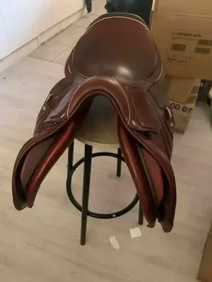 Selles d’équitation en véritable cuir, taille 16 pouces, pour chevaux larges - Miniature 5