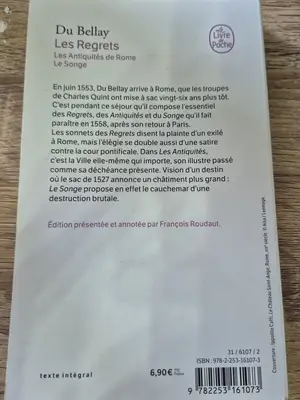 Les Regrets, recueil de poésie de Joachim du Bellay - Miniature 2
