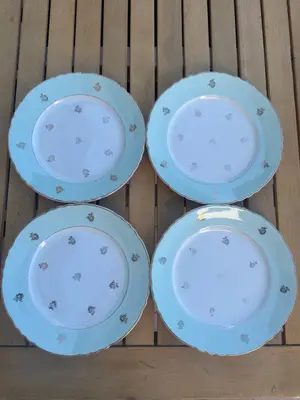 Lot de 4 assiettes plates faïencerie d’Orchies modèle Hermès - Miniature 3