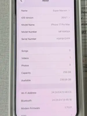 iPhone 17 Pro Max 256 Go argent, neuf, débloqué et sous garantie - Miniature 2