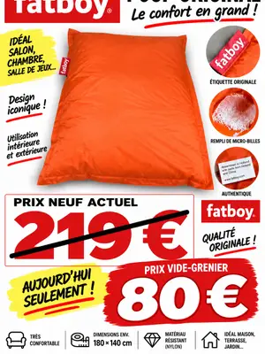 Pouf Fatboy Original 180x140cm Orange - Miniature 5