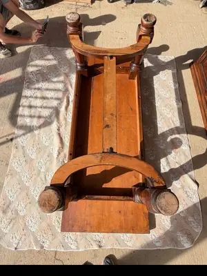 Grande table de salle à manger en bois, style rustique, 200 x 80 x 80 cm - Miniature 4