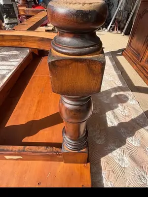 Grande table de salle à manger en bois, style rustique, 200 x 80 x 80 cm - Miniature 5