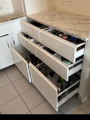 Ensemble de cuisine IKEA METOD / VOXTORP blanc laqué, 6 tiroirs, 120 cm - Miniature 2