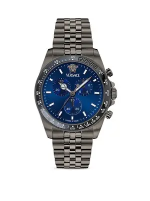 Montre Versace Vertime 43mm Chronographe Bleu Gunmetal
