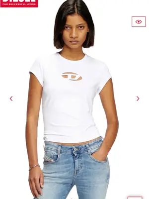 T-Shirt Avec Logo Découpé Brodé - Miniature 3