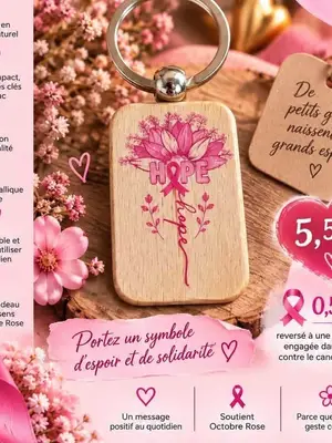Porte-clés Octobre Rose