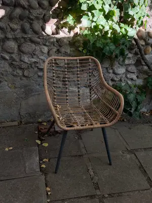 Fauteuils (2) de jardin ou d'intérieur en résine tressée style rotin - Miniature 3