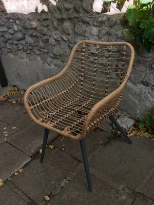 Fauteuils (2) de jardin ou d'intérieur en résine tressée style rotin