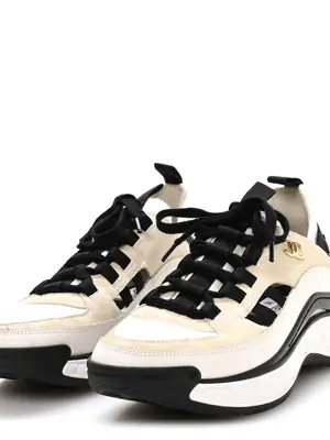 Baskets Chanel Grosgrain CC en suède et cuir de veau, taille EU 38